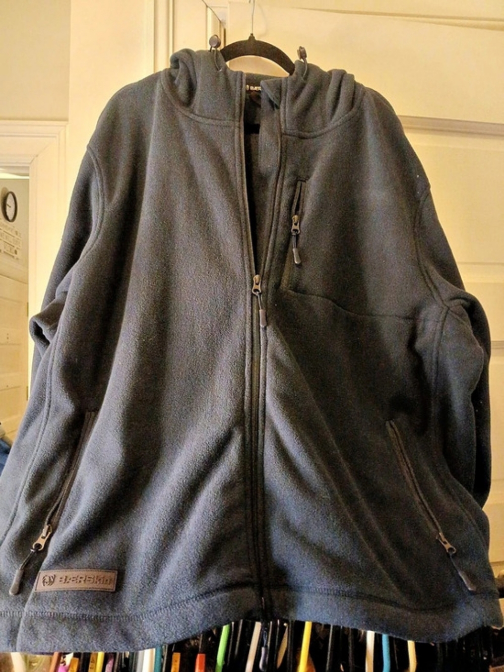 BAERSkin Tactical Fleece Hoodie Mens 3XL Blue Full Zip Secure Pockets Coat